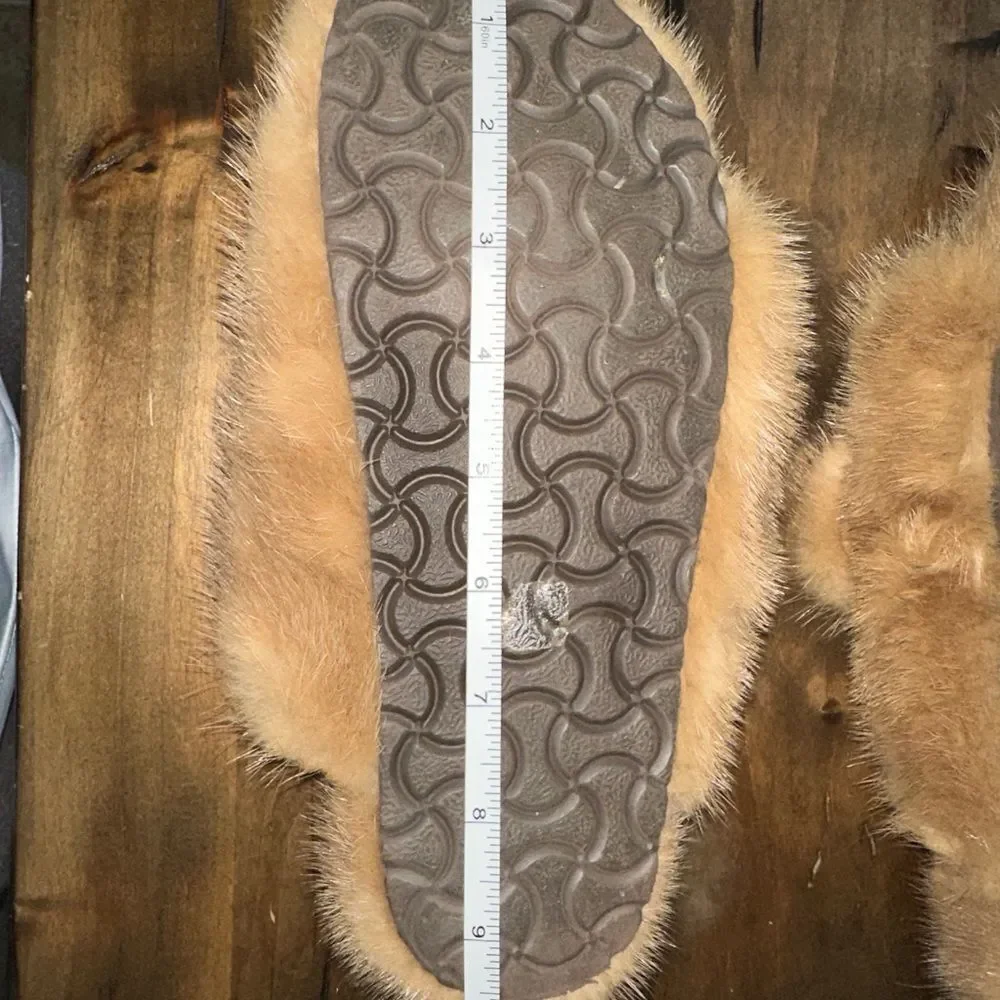 Linda Richards 100% Mink Cream Slides - Picture 6 of 7